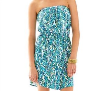 Lilly Pulitzer Strapless Windsor Dress in “Sea Blue It’s a Stretch”